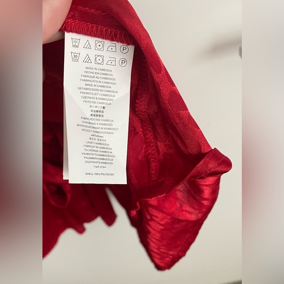 Michael Kors Red Cheetah Jacquard Midi Wrap Dress with 3/4 Sleeves NWT size 3X - Picture 7 of 13